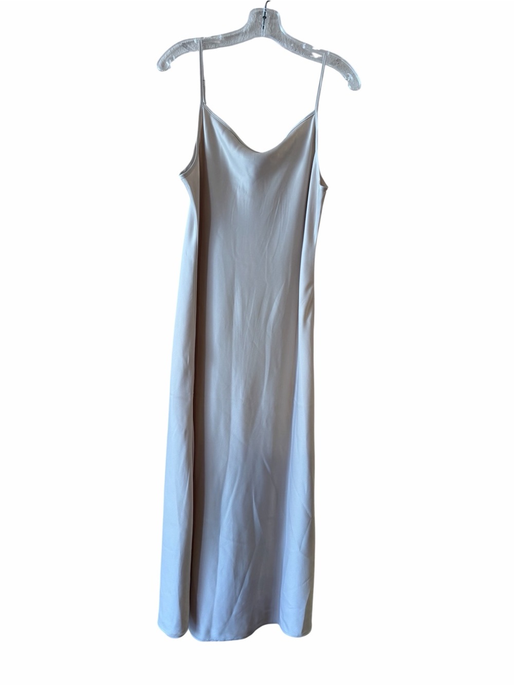 Cupcakes And Cashmere Satin Slip Dress Maxi Ivory Champagne Minimalist Sz L NWT - Picture 5 of 8